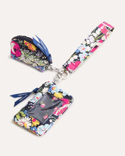 Load image into Gallery viewer, Dual pouch wide wristlet in poppy fields
