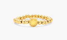 Load image into Gallery viewer, Happy face gold stretch ring