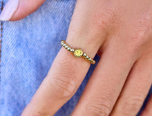 Load image into Gallery viewer, Happy face gold stretch ring