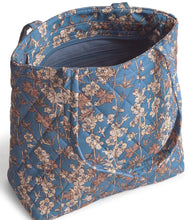 Load image into Gallery viewer, Small original tote Larkspur Delphinium in Polyester Twill