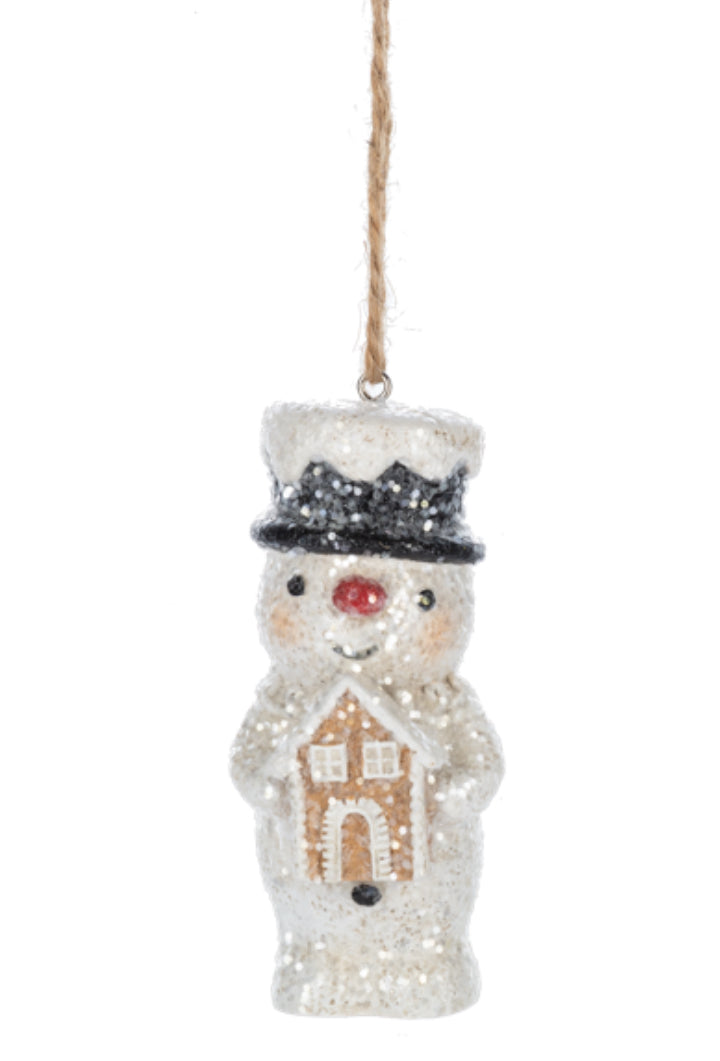 Snowman gingerbread house ornament