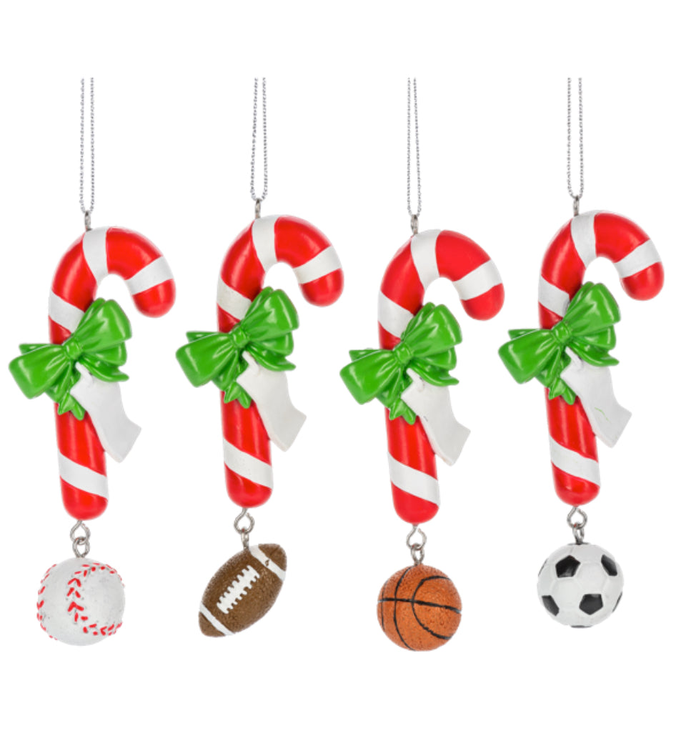 Candy cane sport ornament