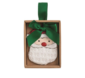 Stamped Santa ornament