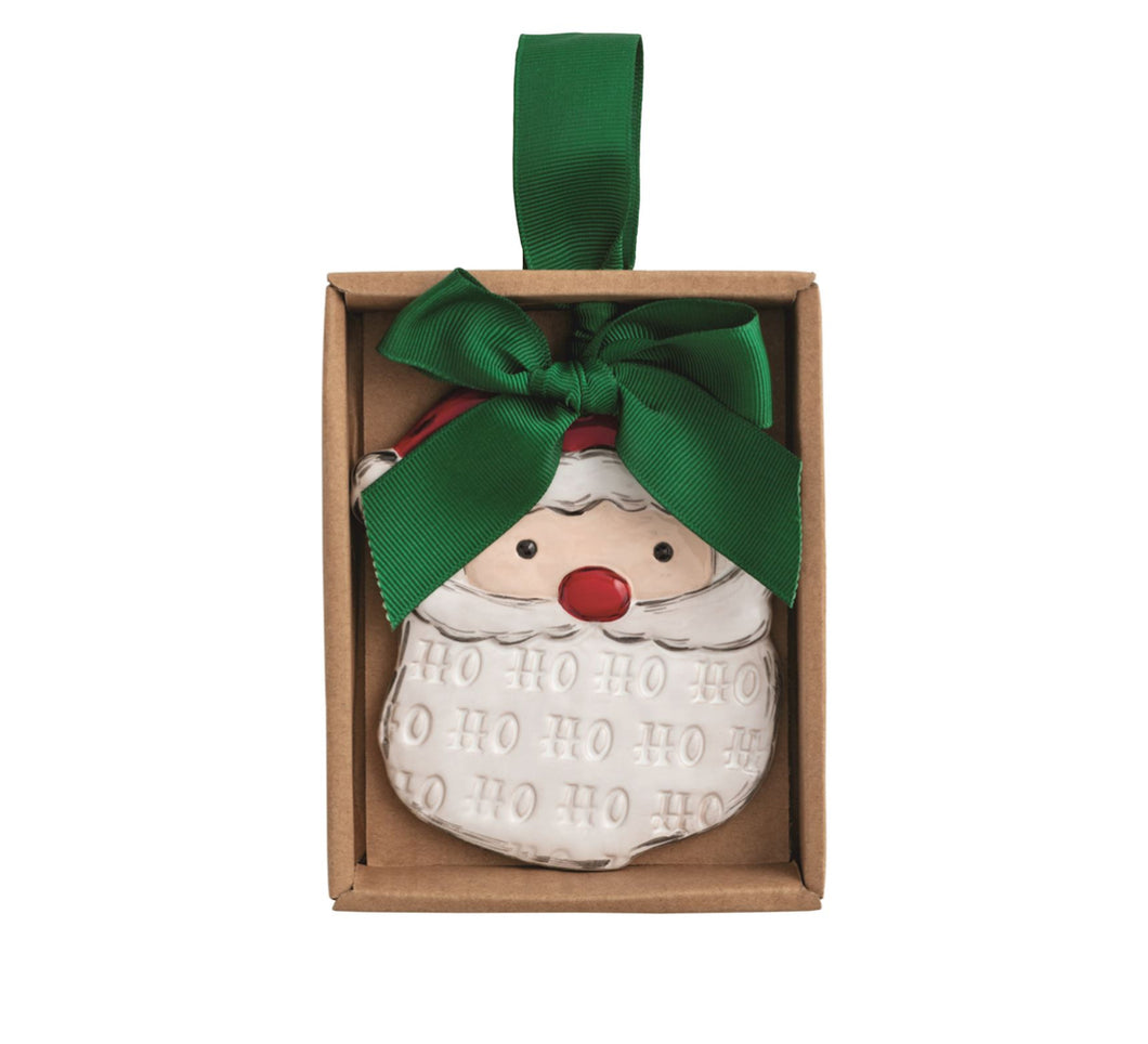 Stamped Santa ornament