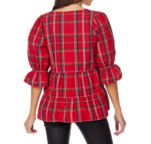 Load image into Gallery viewer, Red plaid top
