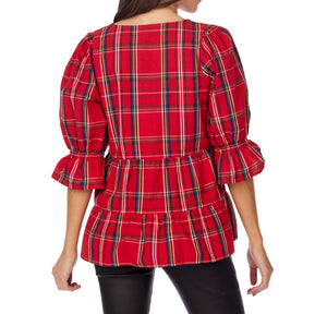 Red plaid top