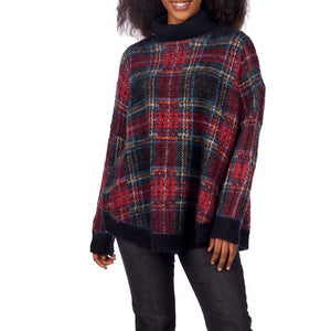 Plaid sweater red
