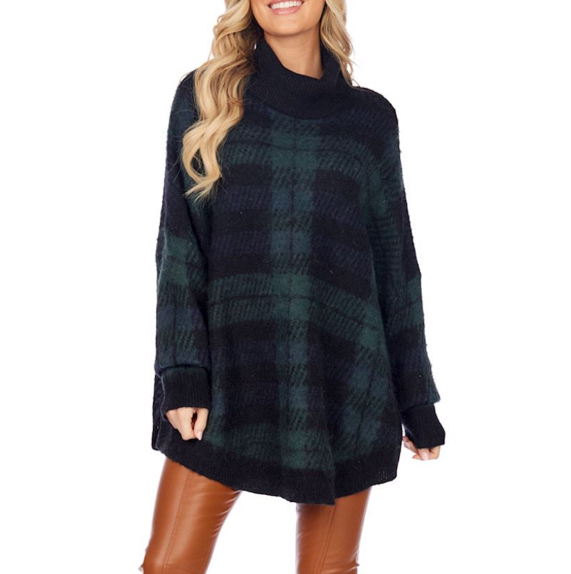 Plaid sweater green