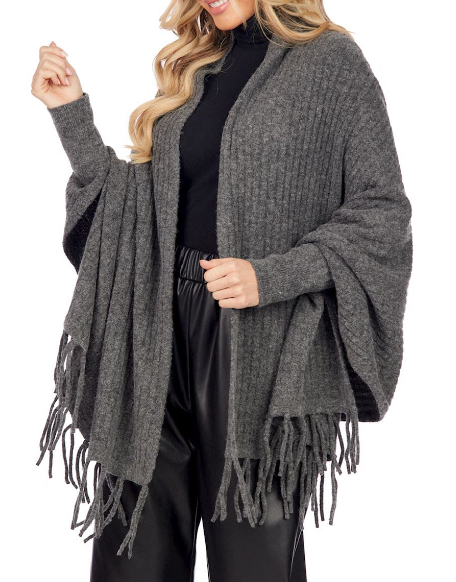 Cardigan wrap charcoal