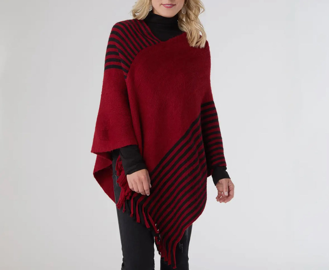 Asymmetrical poncho red