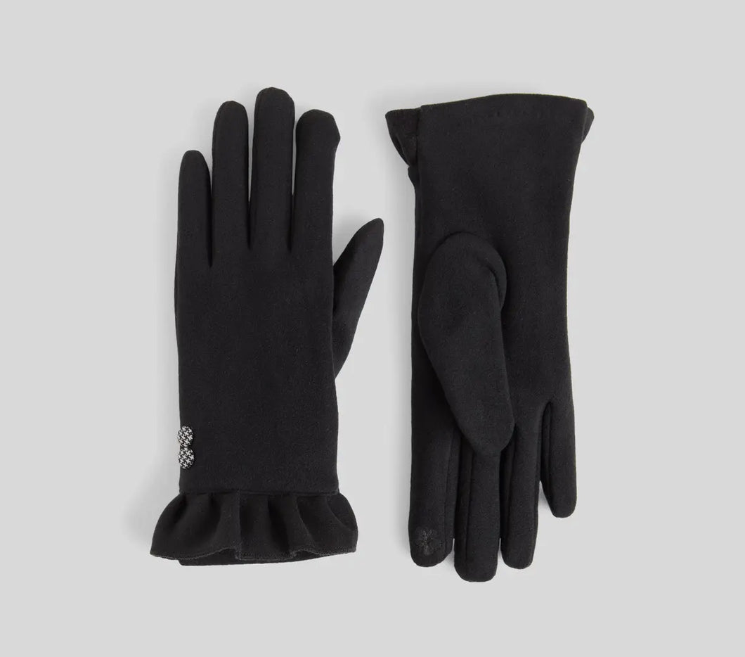 Houndstooth button touchscreen gloves