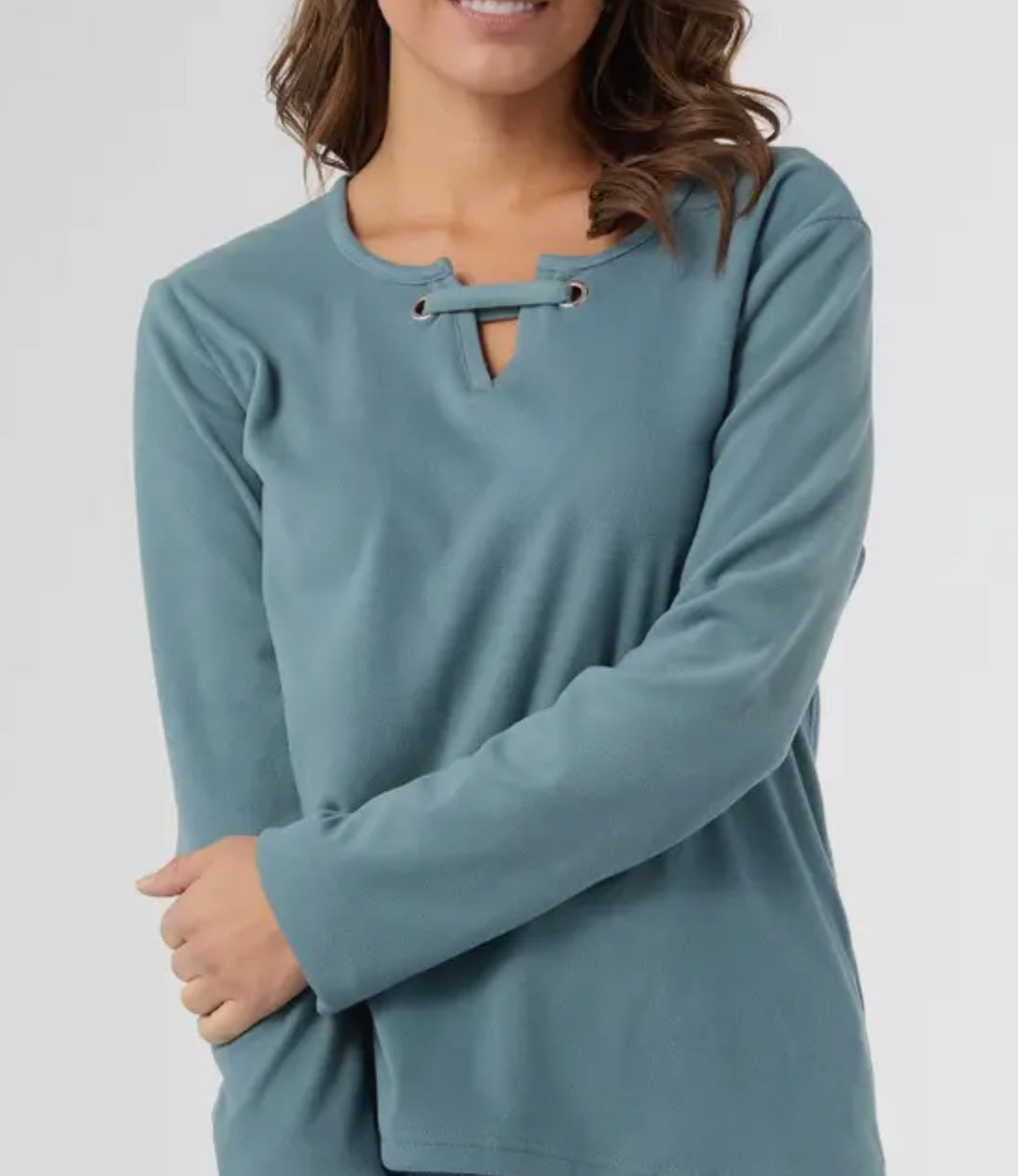 Brushed V-neck top