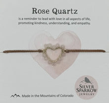 Load image into Gallery viewer, Rose quartz woven heart bracelet
