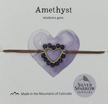 Load image into Gallery viewer, Amethyst woven heart bracelet
