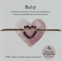 Load image into Gallery viewer, Ruby woven heart bracelet
