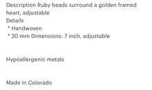 Load image into Gallery viewer, Ruby woven heart bracelet
