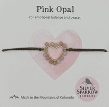 Load image into Gallery viewer, Pink opal woven heart bracelet
