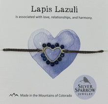 Load image into Gallery viewer, Lapis woven heart bracelet
