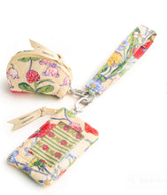 Load image into Gallery viewer, Dual pouch wide wristlet in all the pretty wildflowers
