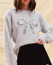 Load image into Gallery viewer, Holiday sequin ribbon sweater
