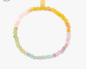 Ombré rainbow stretch bead bracelet