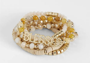 Blessed stretch bracelet stack