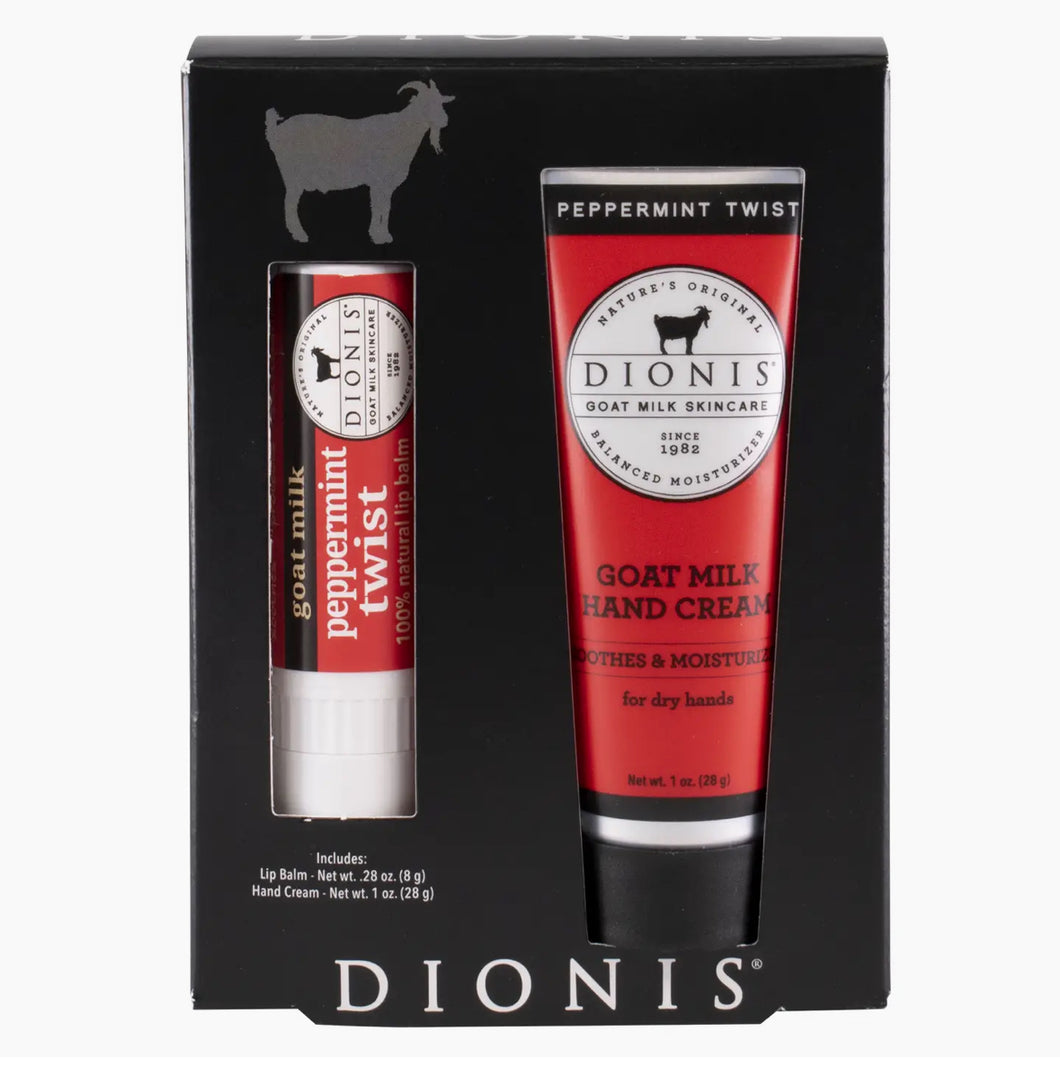 Peppermint twist lip and hand cream set