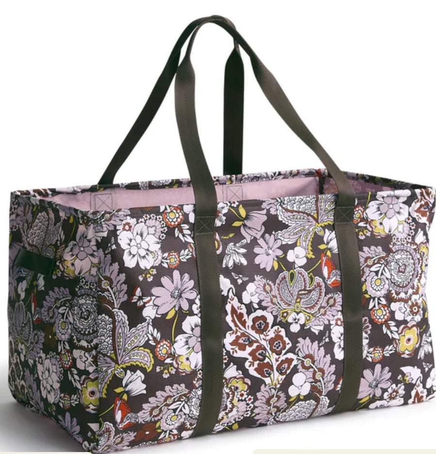 Large utility tote Subtle Bouquet in Ripstop Polyester