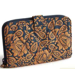 Large tab wallet Lotus Montage Roasted Pecan in Nylon