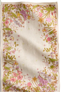 Plush throw blanket meadow bouquet subtle seed pearl