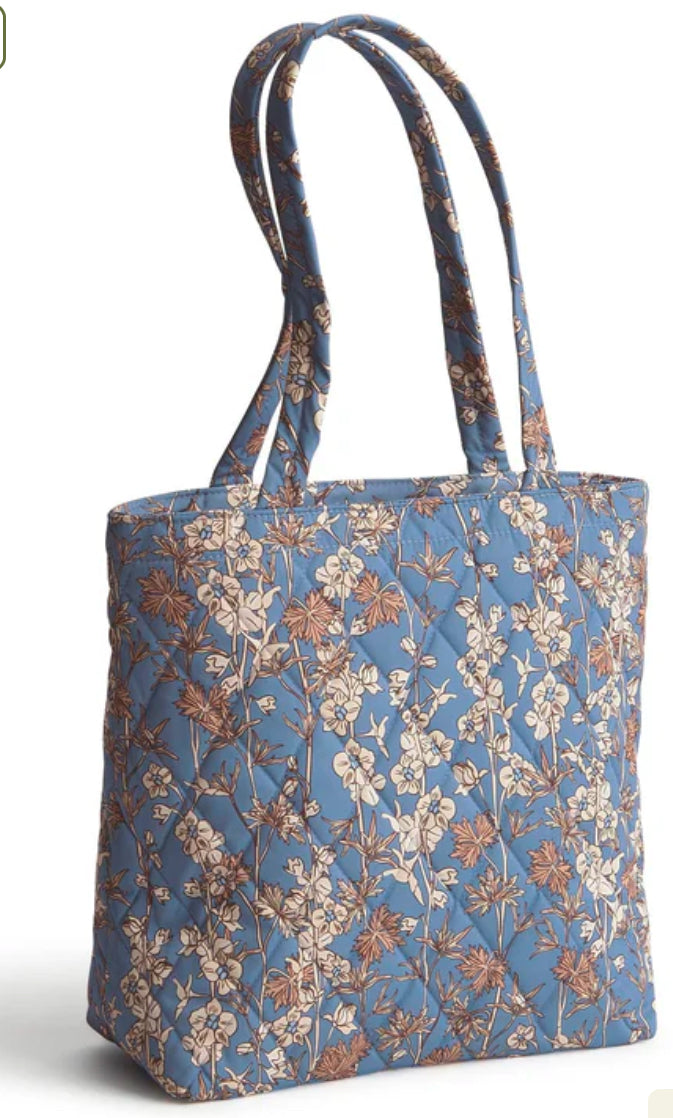 Small original tote Larkspur Delphinium in Polyester Twill