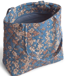 Small original tote Larkspur Delphinium in Polyester Twill