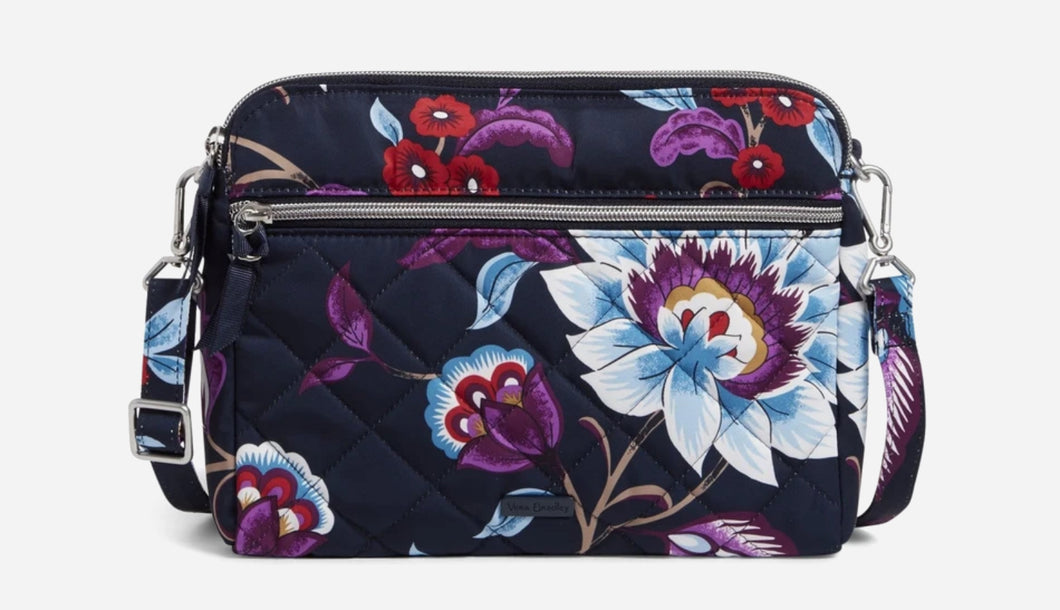 Triple Compartment Crossbody Bag in Performance Twill