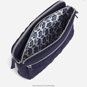 Triple Compartment Crossbody Bag in Performance Twill
